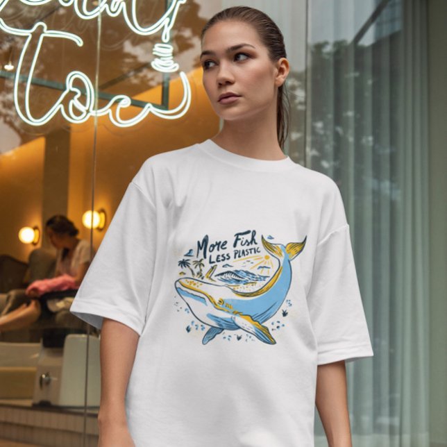 T-shirt Art de la ligne de baignade de baleine (Créateur téléchargé)