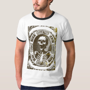 T-shirt Art de la ligne de crâne du squelette de mort