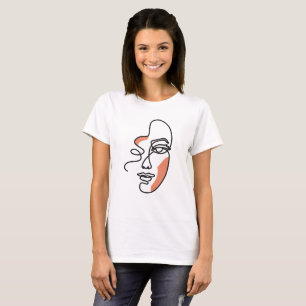 T-shirt Art de la ligne de visage femme