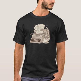 T-shirt Art de la machine à écrire vintage | Bureau de l'é