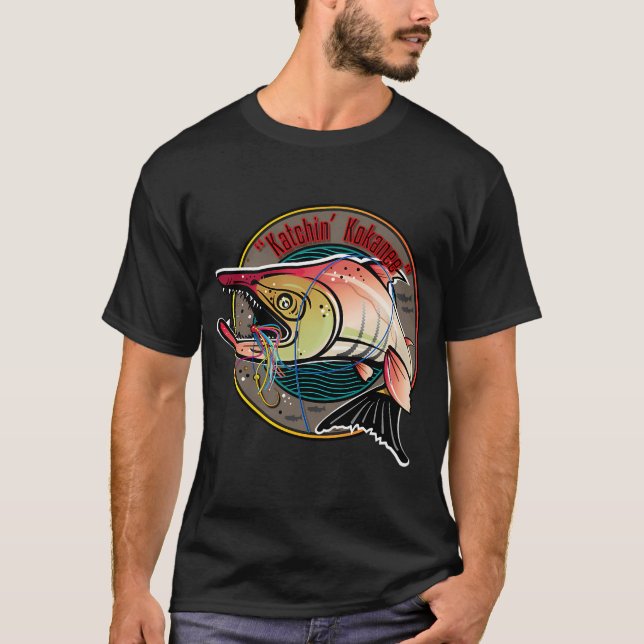 T-shirt Art de la pêche au kokanee (Devant)