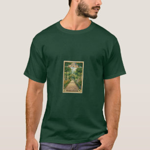T-shirt Art de la plaque de livre de chemin de jardin Ex L