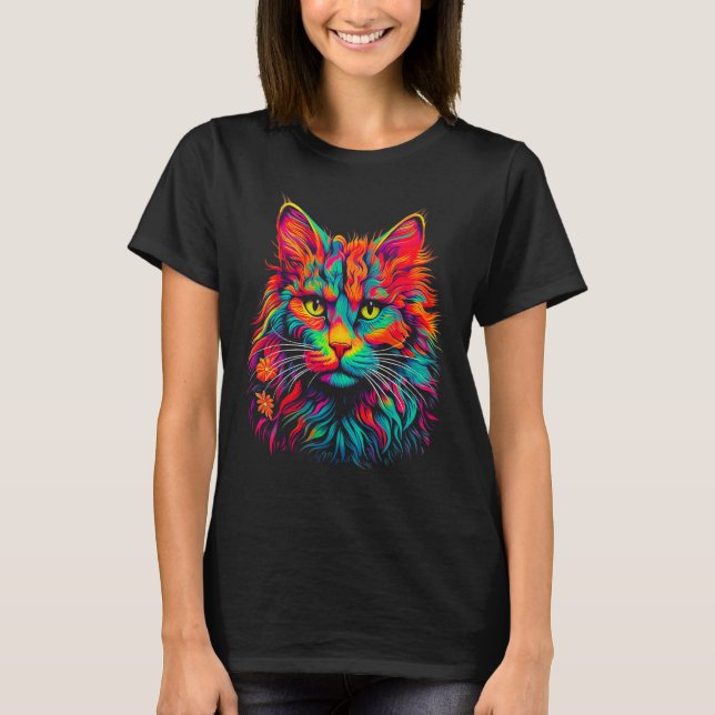 T-shirt Art de la Pop de chat du Maine (Devant)