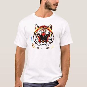 T-shirt Art de la pop tigre sauvage
