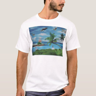T-shirt Art de la scène de plage tropicale
