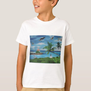 T-shirt Art de la scène de plage tropicale
