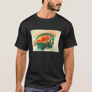 T-shirt Art de la tortue marine Peinture Abstraite Graphiq