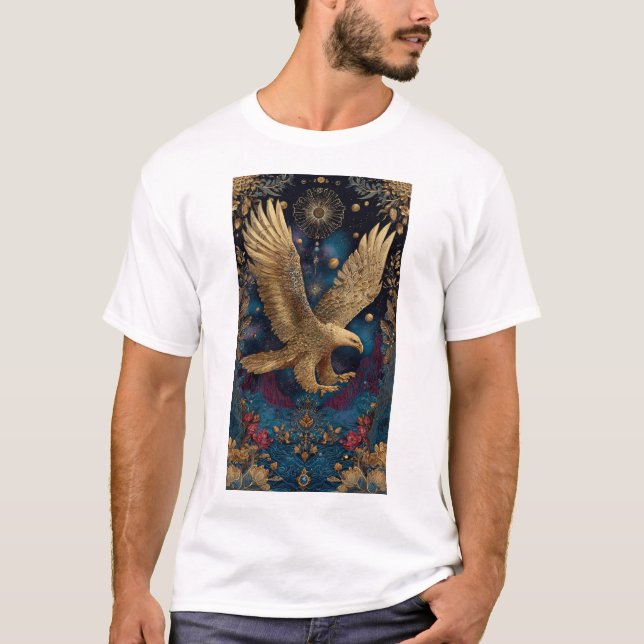 T-shirt art de l'aigle doré céleste (Devant)