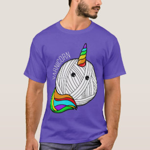 T-shirt Art de laine drôle Licorne corne de laine Crochet