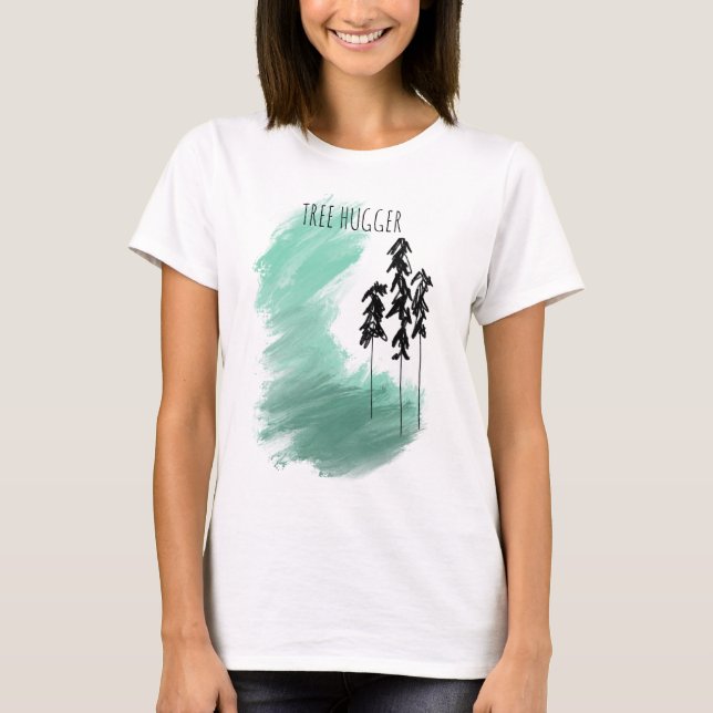 T-shirt art de l'arbre vert scandinave simple moderne ment (Devant)