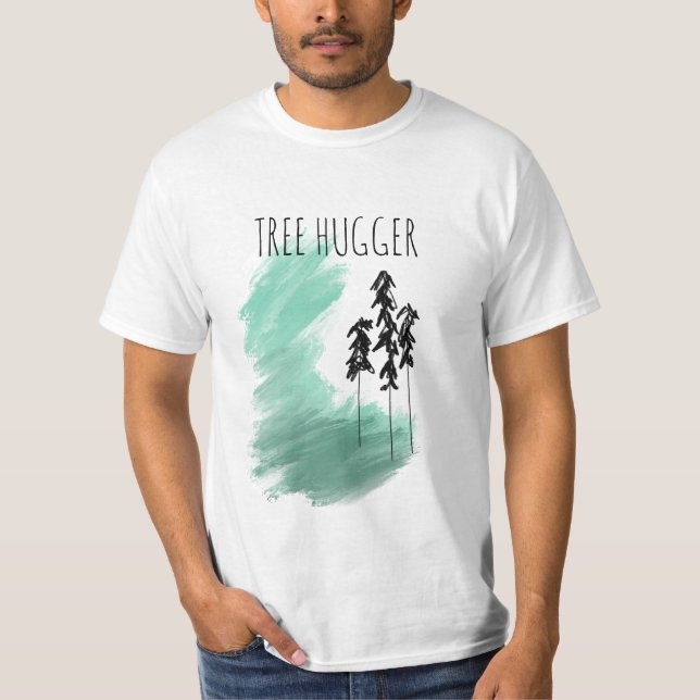 T-shirt art de l'arbre vert scandinave simple moderne ment (Devant)