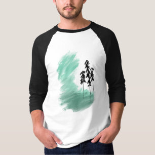 T-shirt art de l'arbre vert scandinave simple moderne ment
