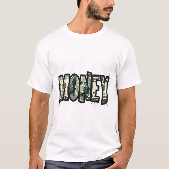 T-shirt Art de l'argent de billet d'un dollar (Devant)