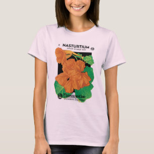 T-shirt Art de l'étiquette de paquet de graines vintage, F