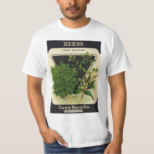 T-shirt Art de l'étiquette de paquet de graines vintage He