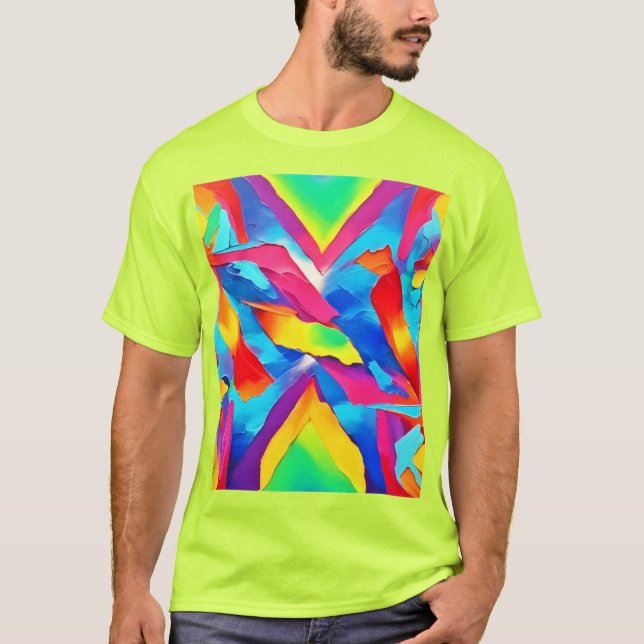 T-shirt Art de l'expressionnisme Abstrait coloré (Devant)