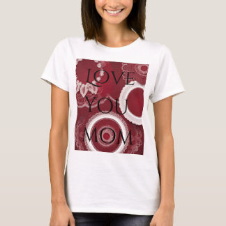 T-shirt Art de l'IA florale rouge foncé
