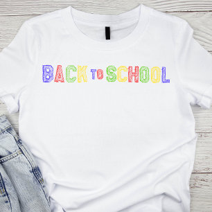 T-shirt Art de ligne coloré Retour à l'école