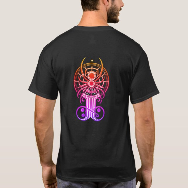 T-shirt Art de ligne d'araignée géométrique (Dos)