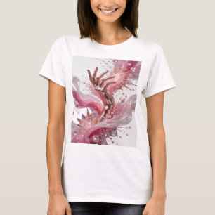 T-shirt Art de l'impression de mode ABSTRACT argent dynami