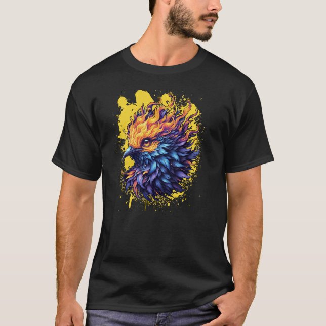 T-shirt Art de l'oiseau phénix ardent (Devant)