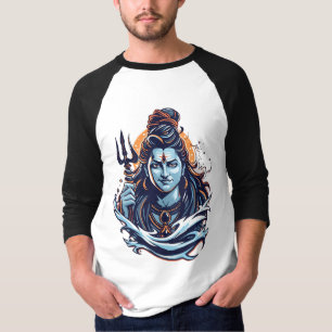 T-shirt Art de Lord Shiva Adiyogi - Trident Puissant de Ma