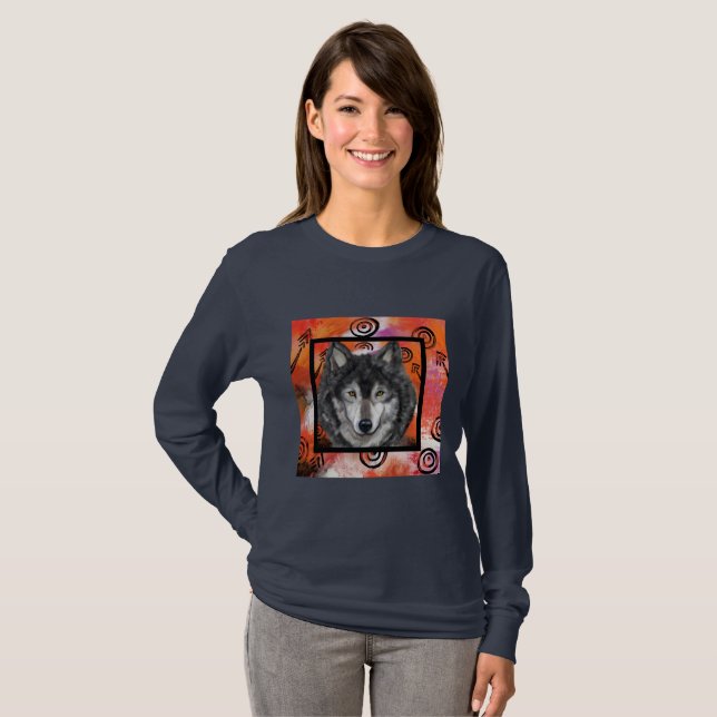 T-shirt Art de loup (Devant entier)