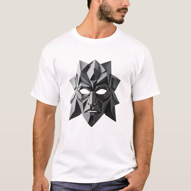 T-shirt Art de Masque Tribal Origami (Devant)