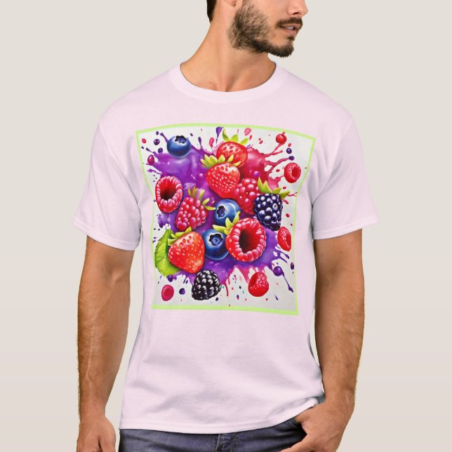 T-shirt Art de mélange de splash Berry (Devant)