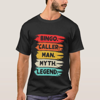 T-shirt Art de mot d'appelant de bingo cool 