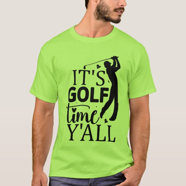T-shirt art de mot de l'heure de golf cool  (Devant)