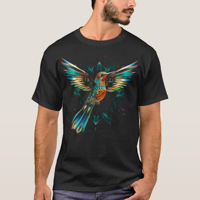 T-shirt Art de motif animal colibri (Devant)