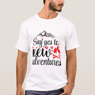 T-shirt Art de mots de nouvelles aventures cool