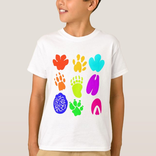 T-shirt Art de Pawprints animaux (Devant)