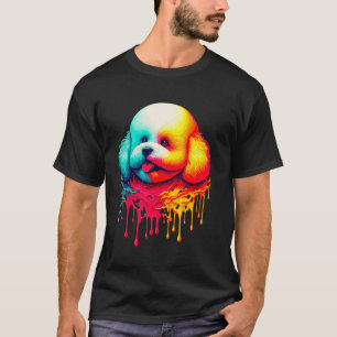 T-shirt Art de peinture dégoulinante Bichon frisé Bichon T