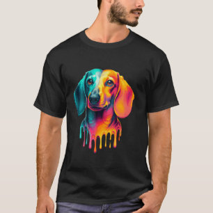 T-shirt Art de peinture dégoulinante Dachshund Chien Dachs