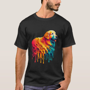 T-shirt Art de peinture dégoulinante Golden Retriever GR C