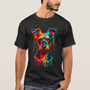 T-shirt Art de peinture dégoulinante Manchester Terrier