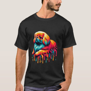 T-shirt Art de peinture dégoulinante Pékinois Pékinois