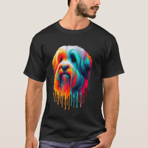 T-shirt Art de peinture dégoulinante Terrier tibétain