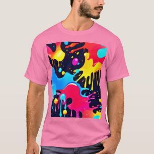 T-shirt Art de peinture néon colorée éclaboussée