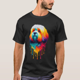 T-shirt Art de peinture qui dégouline Coton de Tulear