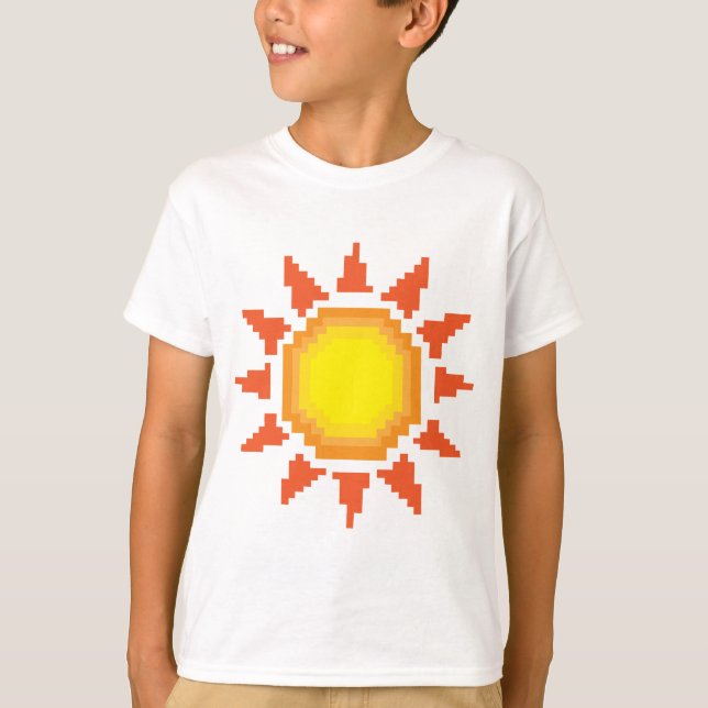T-shirt Art de pixel de soleil (Devant)