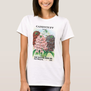 T-shirt Art de pochette de graines vintage, fleurs de jard