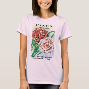 T-shirt Art de pochette de graines vintage, fleurs d'œille