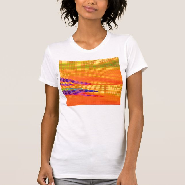 T-SHIRT ART DE POINTS DE COULEUR RETRO (Devant)