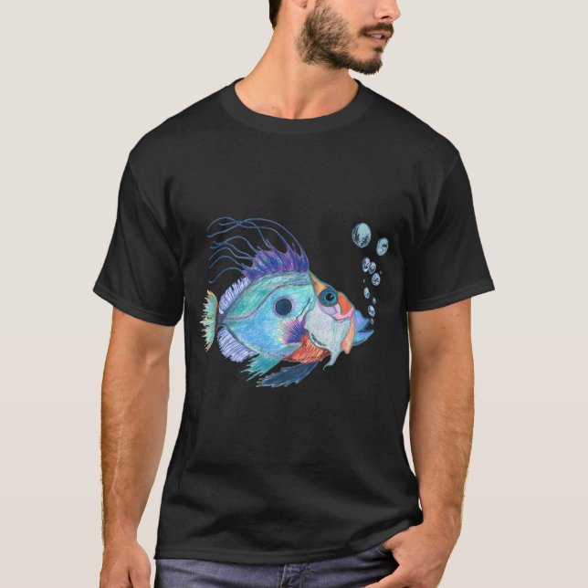 T-shirt Art de poisson de plage amusant dans la décoration (Devant)