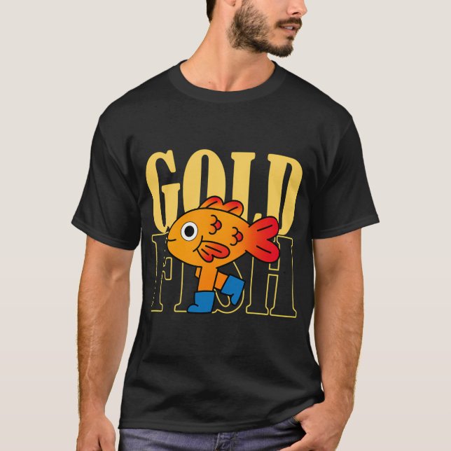 T-shirt art de poisson doré (Devant)