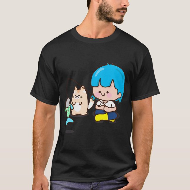 T-shirt Art de poisson fantaisiste (Devant)
