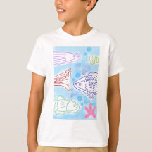 Art de poissons au bord de la mer